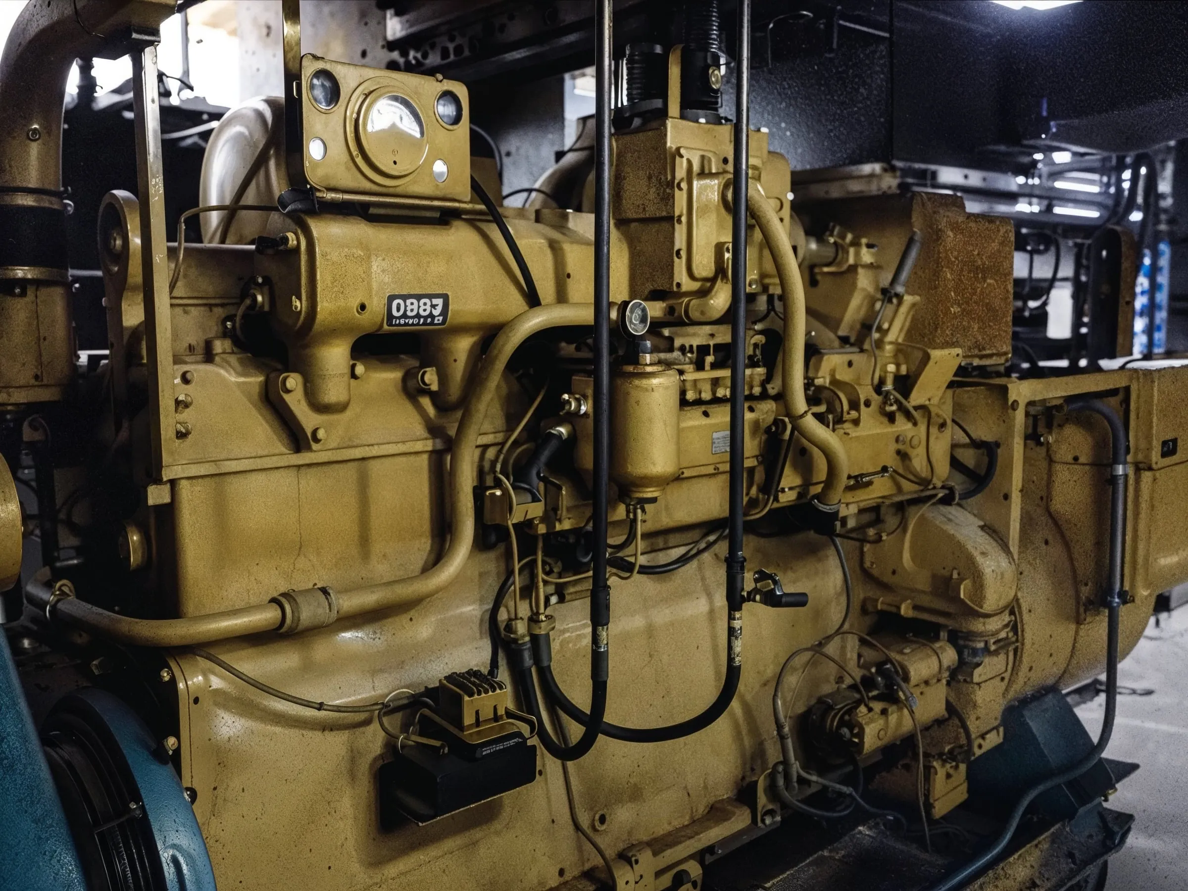 Technician running diagnostics on a generator