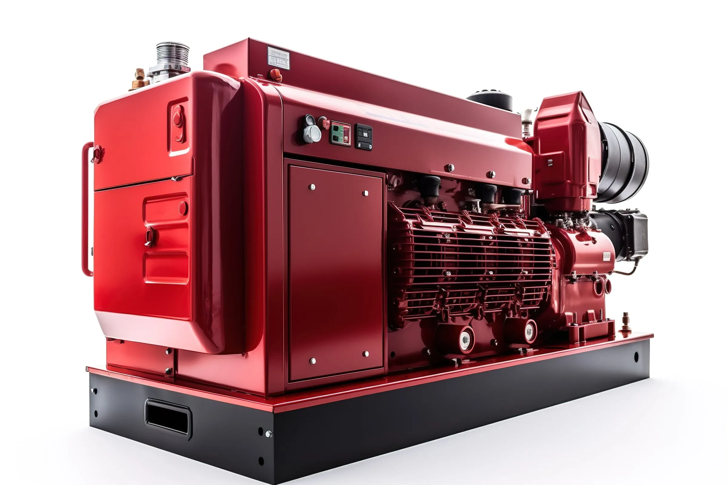 Technician servicing a Cummins Onan generator