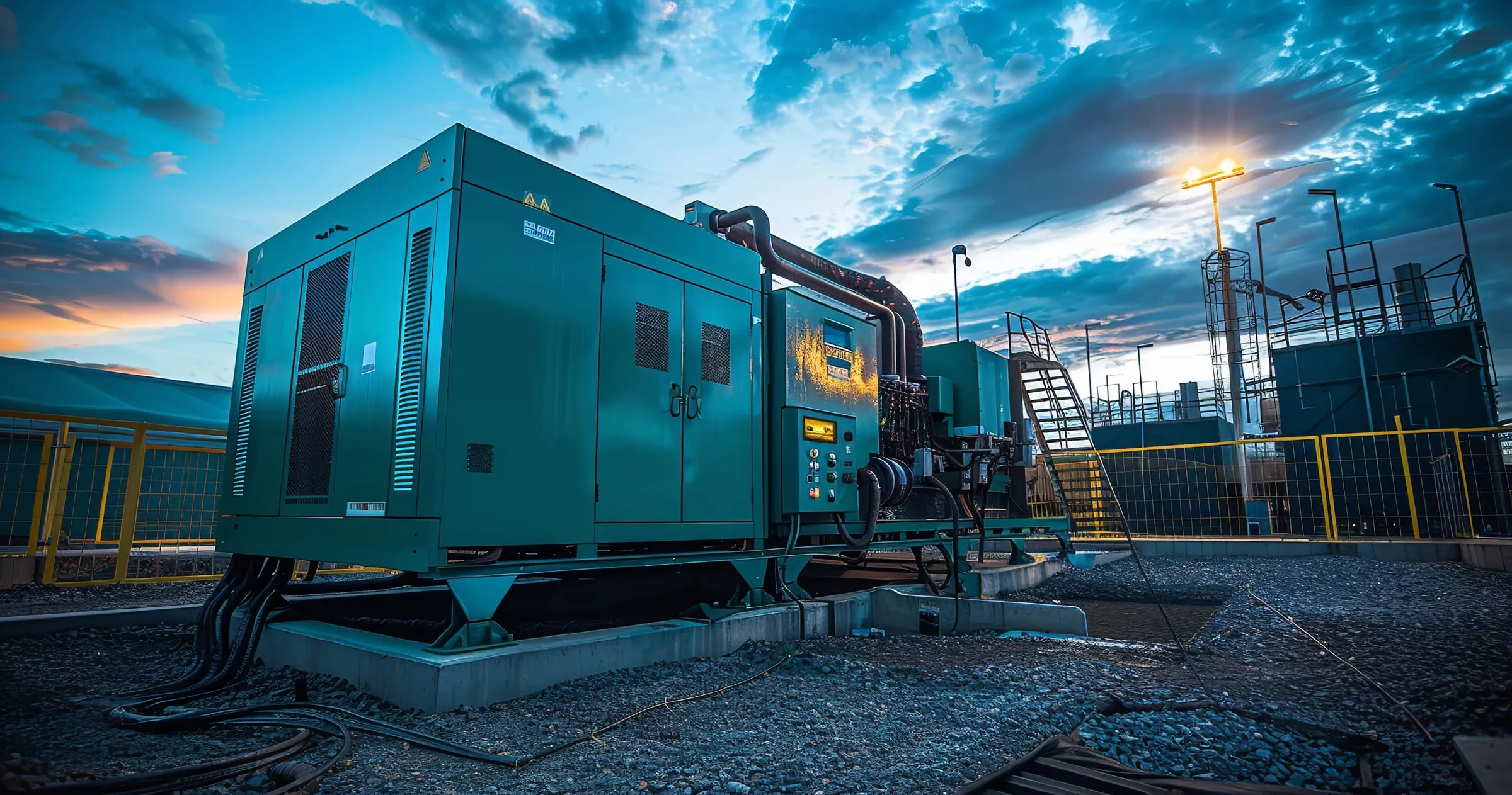 Office building served by a standby generator