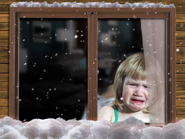 girl crying snow winter national standby repair emergency power plan